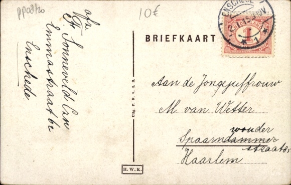 Postcard Enschede Overijssel Netherlands, Stationsplein