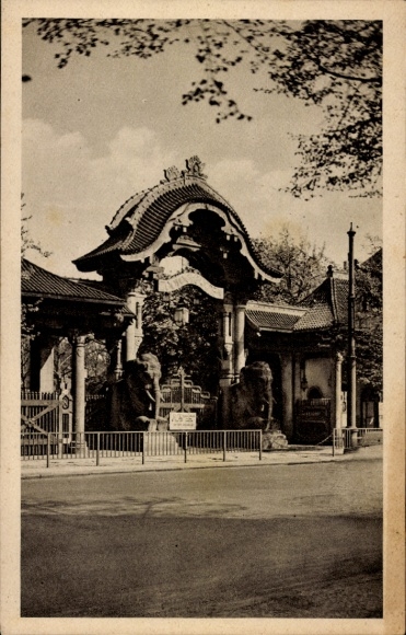 Ak Berlin Tiergarten, Zoologischer Garten, Eingangstor, Elefantenportal