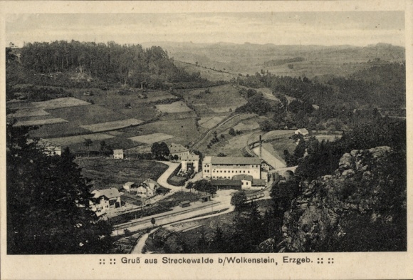 Ak Streckewalde Großrückerswalde in het Ertsgebergte, Panorama