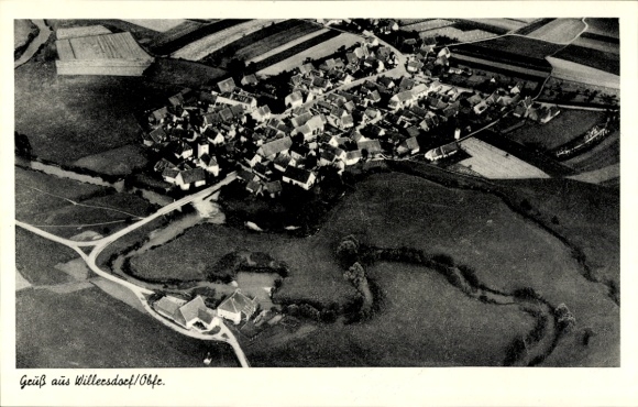 Ak Willersdorf Hallerndorf in Oberfranken, Fliegeraufnahme