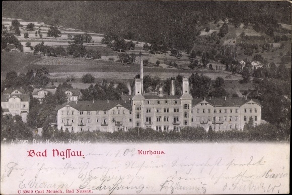 Relief Postcard Nassau in the Rhein Lahn district, view of the Kurhaus