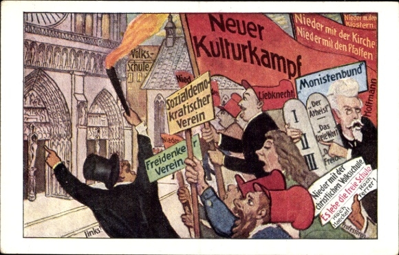 Ak Freidenkertum, Neuer Kulturkampf gegen den Klerikalismus, Zentrumspartei