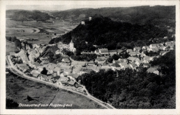 Postcard Donaustauf in the Upper Palatinate, aerial photograph