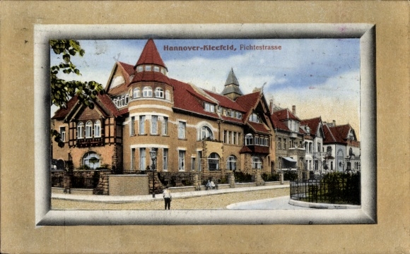 Passepartout Postcard Kleefeld Hannover in Lower Saxony, Fichtestraße