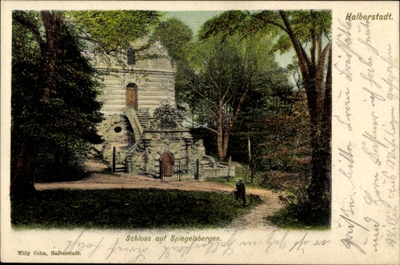 Postcard Halberstadt am Harz, Castle on Spiegelsbergen