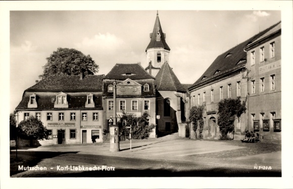 Ak Mutzschen Grimma in Sachsen, Karl Liebknecht Platz