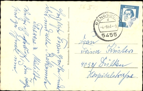 Postcard Rengsdorf in the Westerwald, Hotel Rengsdorfer Hof