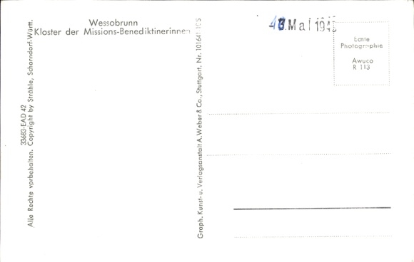 Ak Wessobrunn in Oberbayern, Fliegeraufnahme