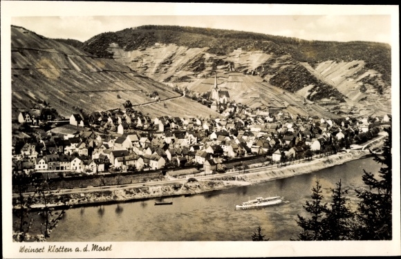 Postcard Klotten an der Mosel, Panorama, Mosel partie