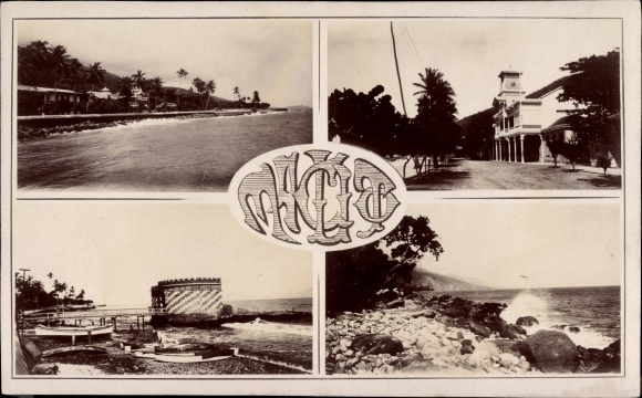 Postcard Macuto Venezuela, partial views, coast