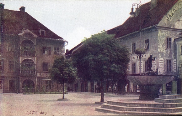Postcard Sankt Veit an der Glan Carinthia, square with fountain