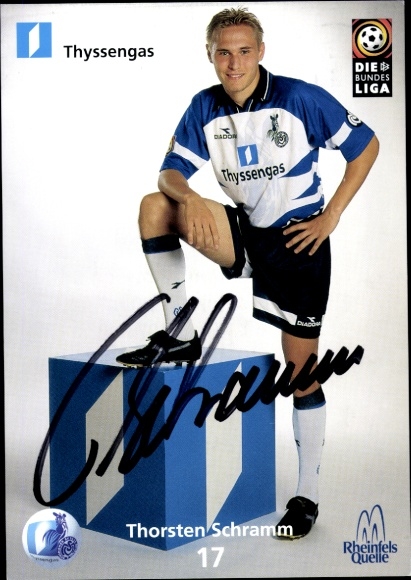 Autogrammkarte Fußballer Thorsten Schramm, MSV Duisburg, Autogramm