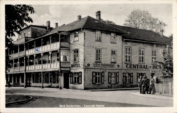 Postcard Bad Suderode Quedlinburg in the Harz Mountains, Central Hotel