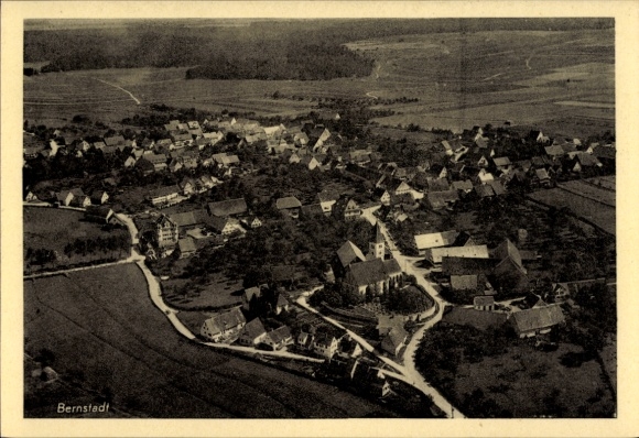 Ak Bernstadt auf der Schwäbischen Alb, Fliegeraufnahme