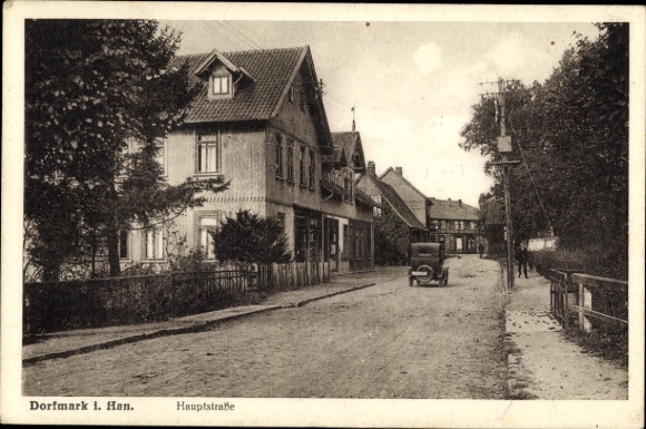 Postcard Dorfmark Bad Fallingbostel in Heidekreis, main street, car