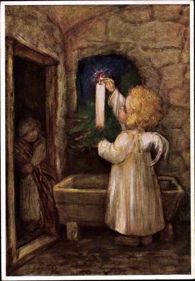 Artist PC Spötl, Maria, angel lights candle