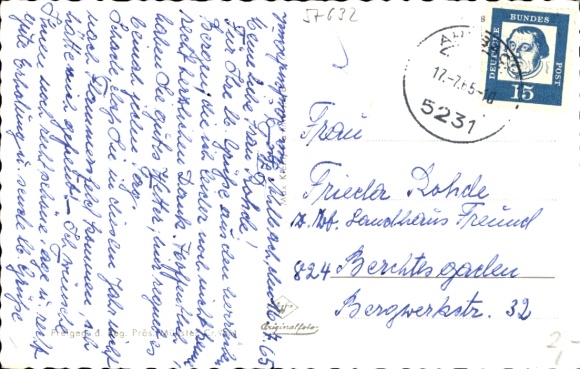 Postcard Flammersfeld in the Westerwald, Panorama