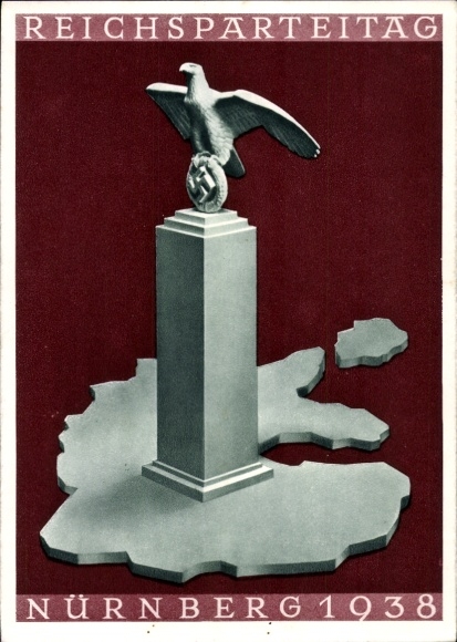 Postcard Reich Party Rally of the NSDAP Nuremberg 1938, Adler