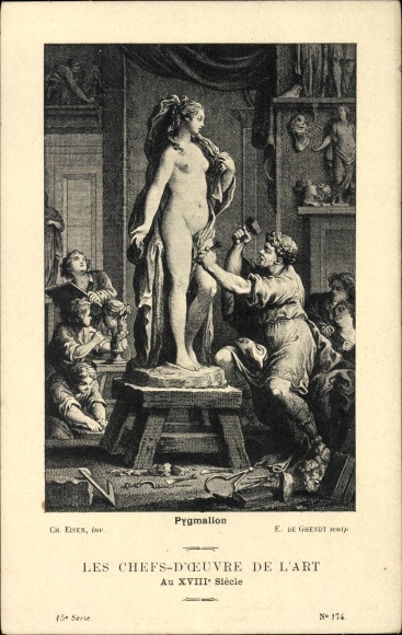 Artist Postcard De Ghendt, The masterpieces of art in the 18th century, Pygmalion