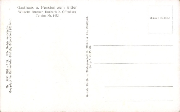 Postcard Durbach in Baden, aerial photograph