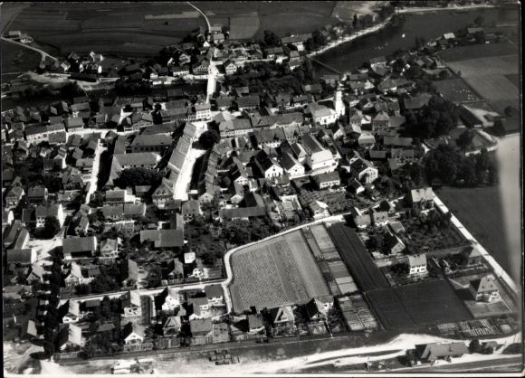 Postcard Eichendorf in Lower Bavaria, aerial photograph