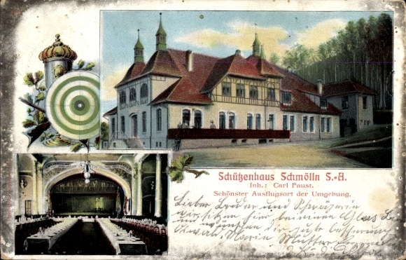 Ak Schmölln in Thüringen, Schützenhaus  Inh. Carl Faust, Ausflugsort, Speisesaal