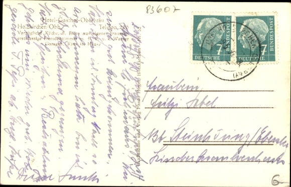 Postcard Holzkirchen in Upper Bavaria, Hotel Gasthof Oberbräu