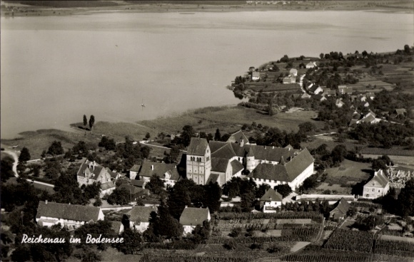 Ak Insel Reichenau Bodensee, Fliegeraufnahme