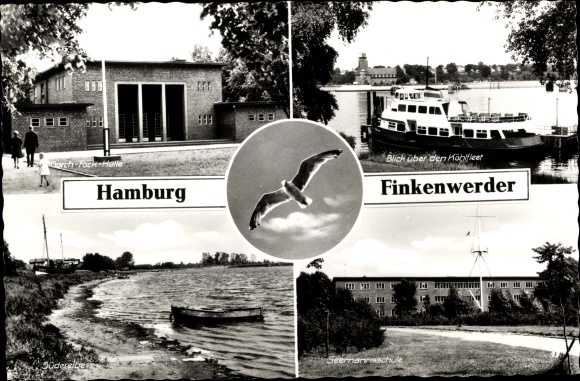 PC Hamburg Mitte Finkenwerder, Gorch Fock Halle. Seaman&#39;s school, Elbe party, seagull