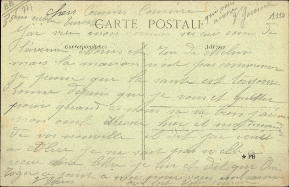 Postcard Larchant Seine-et-Marne, partial view, ruin