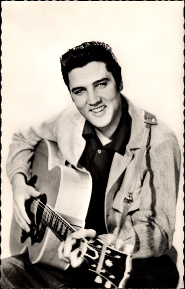 KP aktor i piosenkarz Elvis Presley, portret, gitara