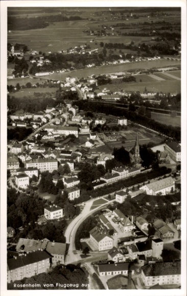 Postcard Rosenheim Upper Bavaria, aerial photograph