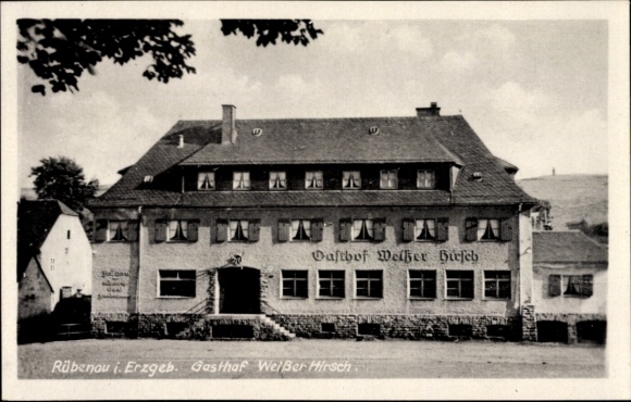 Postcard Rübenau Marienberg in the Ore Mountains Saxony, Gasthof Weißer Hirsch