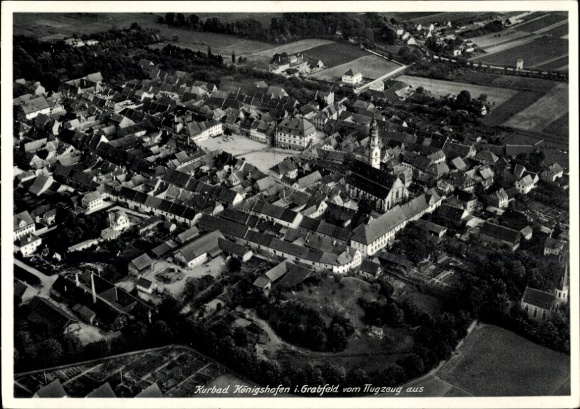 Postcard Bad Königshofen in Grabfeld Lower Franconia, aerial photograph