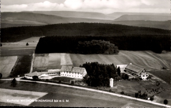 Ak Hattingen Immendingen in Baden, luchtfoto, Kurhotel Witthon Windmohle