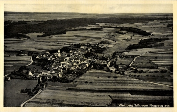 Postcard Weinberg Aurach Lower Franconia Middle Franconia, aerial photograph