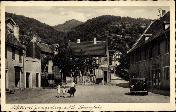Postcard Zwingenberg on the Bergstrasse in Hesse, Löwenplatz