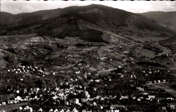 Postcard Lauf in Baden Black Forest, view of landscape, mountains, scattered and isolated houses