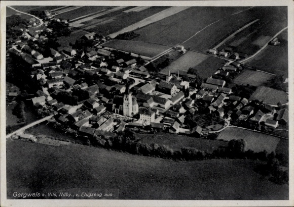 Ak Gergweis Osterhofen in Niederbayern, Luftbild