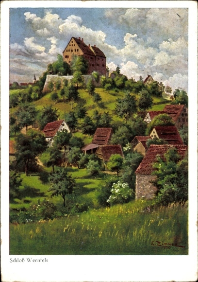 Künstler Ak Wernfels Spalt Mittelfranken, Schloss Wernfels, Burg Wernfels, Jugendherholungsheim