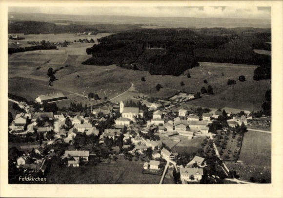 Ak Feldkirchen Westerham Oberbayern, Fliegeraufnahme
