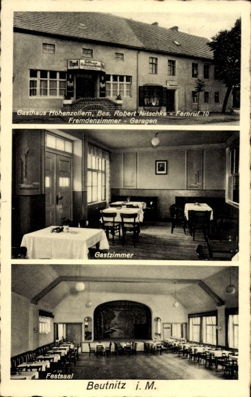 Ak Bytnica Beutnitz in der Mark Ostbrandenburg, Gasthaus Hohenzollern, Inh. Robert Nitschke, Saal