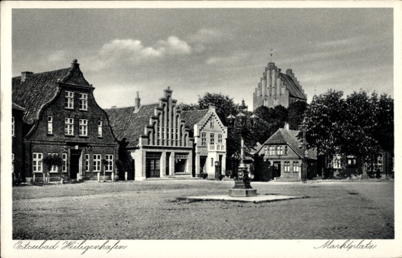 Postcard Ostseebad Heiligenhafen in Holstein, Market Square