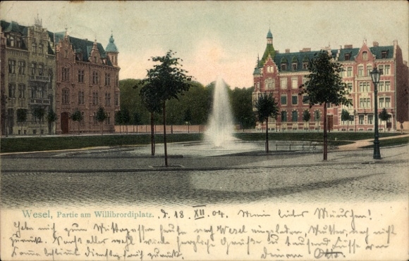 Ak Wesel am Niederrhein, am Willibrordiplatz