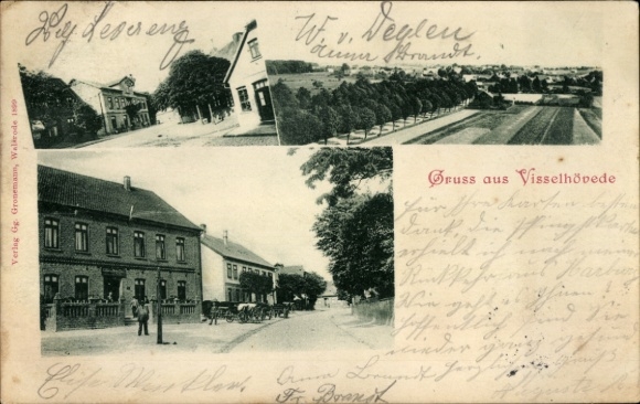 PC Visselhövede in Lower Saxony, street scene, carriages, panorama of the town