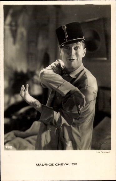 KP aktor Maurice Chevalier, portret, kapelusz