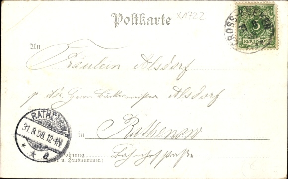 Postcard Großbeeren in Brandenburg, Restaurant Rathenow, church