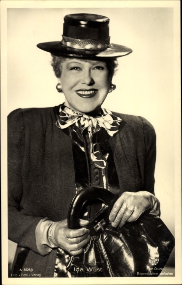 KP aktorka Ida Wüst, portret, kapelusz, torebka