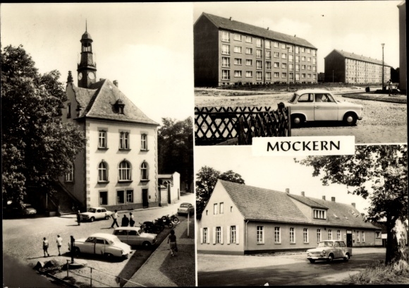 Ak Möckern in Jerichower Land, gemeentehuis, Waldstrasse, restaurant Sportheim