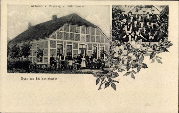 Postcard Süd Mentzhausen Jade in Lower Saxony, economy, action, prize bowling